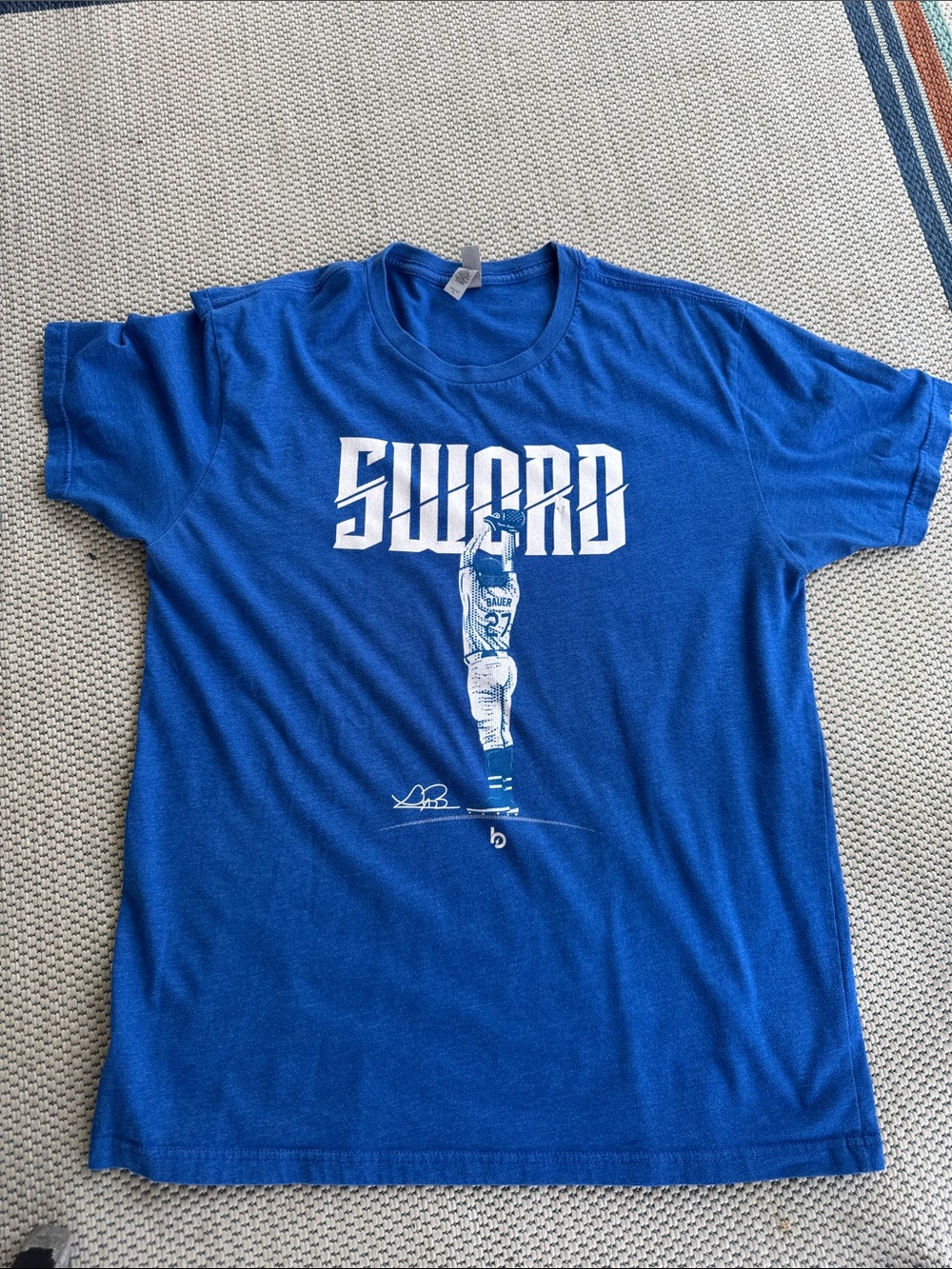 Next Level Apparel Royal Blue 'SWORD' Graphic Crewneck Tee